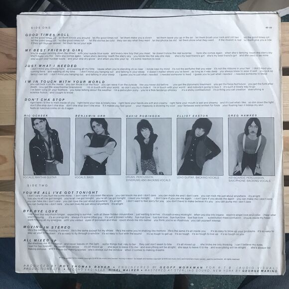 THE CARS RECORD "THE CARS" 1978 ELEKTRA (6E-135) WITH LYRIC INNERSLEEVE SHRINK - Picture 3 of 8